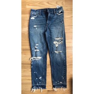 Annie High Rise Distressed Girlfriend Jeans